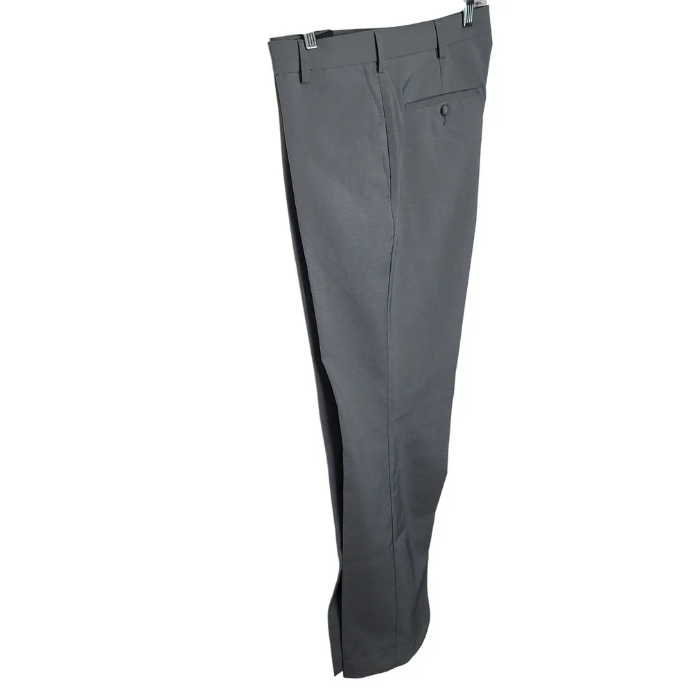 Van Heusen‎ Flex Dress Pants Mens 34x30 Grey Slim Fit Stretch Houndstooth Office